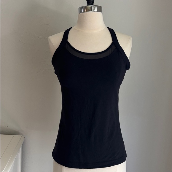 Lululemon Black Mesh Inset Crossback Workout Tank, Black - Picture 2 of 10